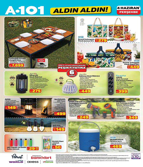 İNDİRİMLİ GÜNE GERİ SAYIM ✨ 4 HAZİRAN A101 AKTÜEL KATALOG  A 101 Aktüel Kataloğu taşıttan beyaz eşyaya, giyimden elektronik aletlere, gıdadan yazlık alışverişe uzanan ürünler ve fiyat listesi