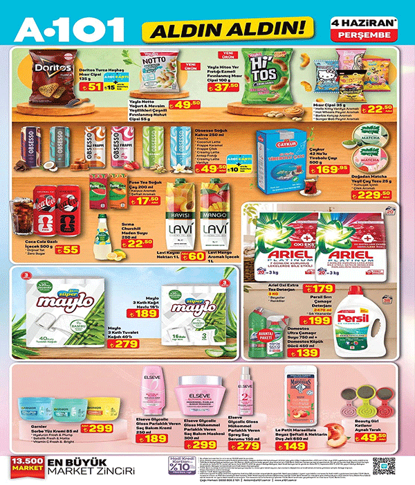 İNDİRİMLİ GÜNE GERİ SAYIM ✨ 4 HAZİRAN A101 AKTÜEL KATALOG  A 101 Aktüel Kataloğu taşıttan beyaz eşyaya, giyimden elektronik aletlere, gıdadan yazlık alışverişe uzanan ürünler ve fiyat listesi