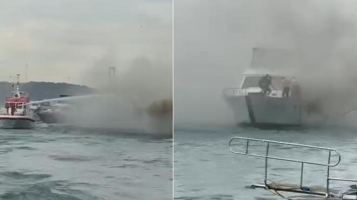 SON DAKİKA | İstanbul Bebek sahili açıklarında teknede yangın çıktı