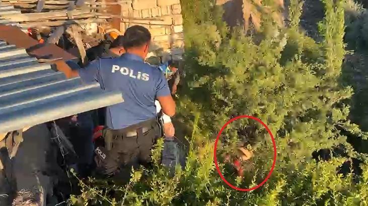 Dere yatağına düşerek ağaçta asılı kaldı! Tedaviyi reddedip hastaneden kaçınca ortalık karıştı