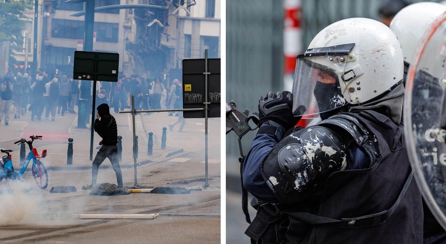 Avrupa'nın göbeğinde protestocular ile polis arasında çatışma! Belçika'da sokaklar karıştı