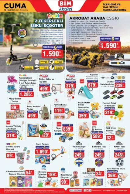 BİM AKTÜEL KATALOĞU: BİMde hangi ürünler indirime giriyor 12 Haziran 2026 Cuma Philips erkek bakım setleri, Arzum Okka Kahve Makinesi, Tekerlekli ışıklı scooter…