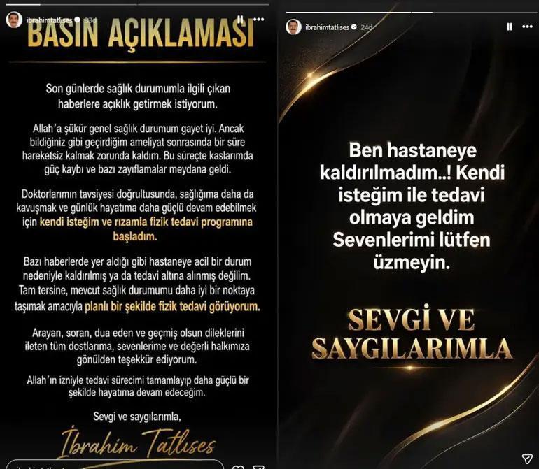 İBRAHİM TATLISESTEN AÇIKLAMA GELDİ