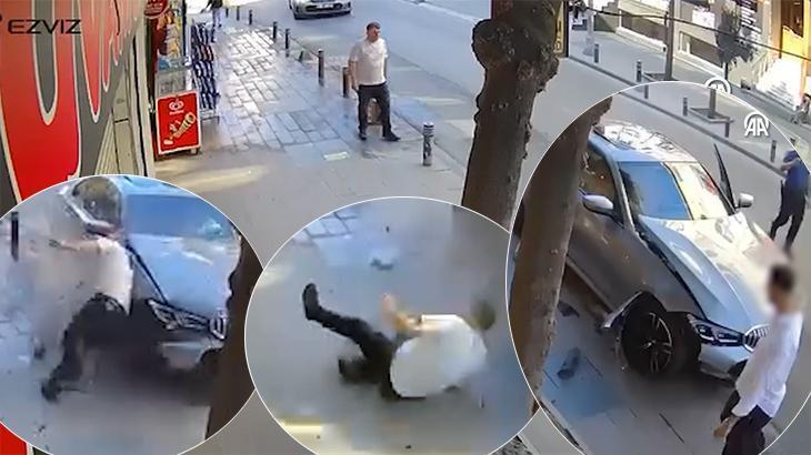 Çarptı, 2 metre havaya savurdu; yaralıya değil, hasara baktı! Sürücüden pes dedirten davranış