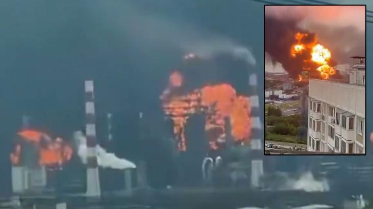 Rusya'nın kalbinde petrol rafinerisi vuruldu! Bölgeden dumanlar yükseliyor: Sıcak görüntü