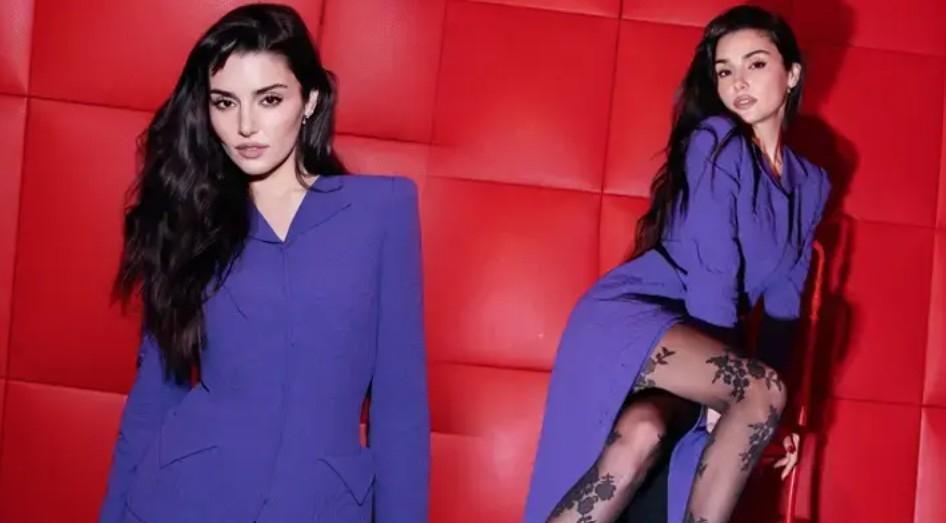 Hande Erçel siyahlar içinde Pozlarıyla Instagramı salladı