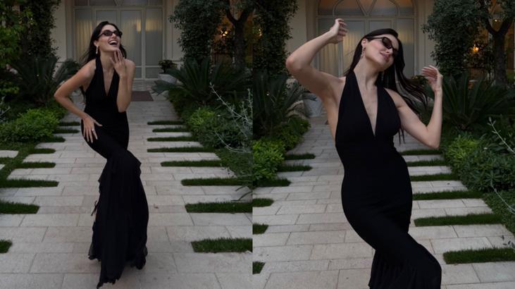 Hande Erçel siyahlar içinde Pozlarıyla Instagramı salladı
