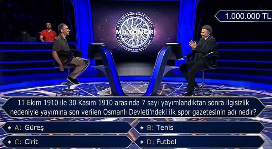 1 milyon TL’lik tarih sorusu Müzik öğretmeni geceye damga vurdu