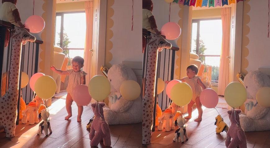 Gizem Karaca, kızı Yazın köpekle yiyecek paylaşma anlarını paylaştı