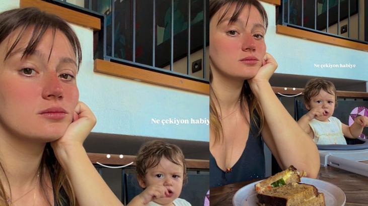 Gizem Karaca ve kızı Leyla Yazdan eğlenceli paylaşım Ne çekiyon habiye