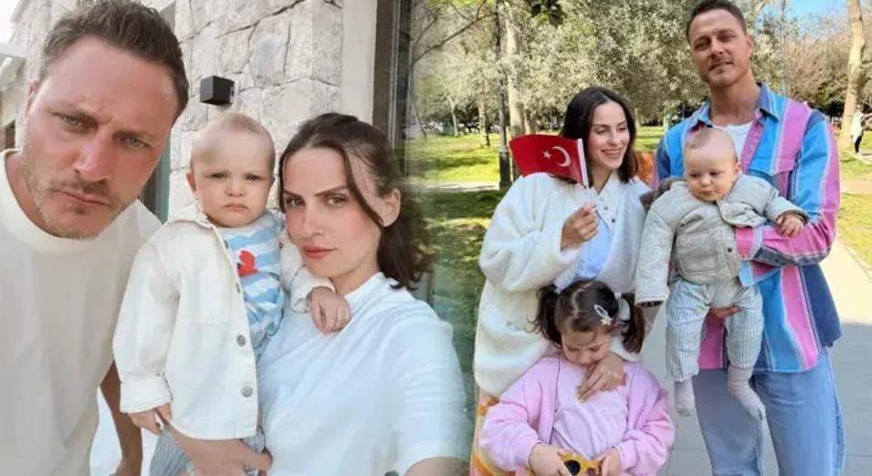 İşte Aslanın son hali Burak Çelik ve eşi Ece Çelikten mutlu aile pozu