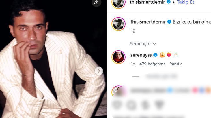 Mert Demir paylaştı Sevgilisi Serenay Sarıkayadan jet hızında romantik yorum