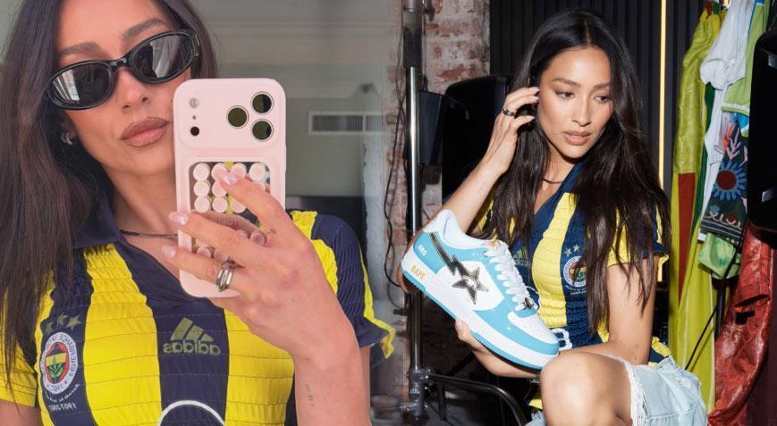 Hollywood yıldızı Shay Mitchellden sarı-lacivertli paylaşım Fenerbahçe formasıyla poz verdi