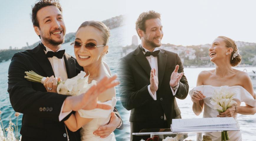 Damla Sönmez ve İlkay Akıncı evlendi İşte düğünden ilk kareler...