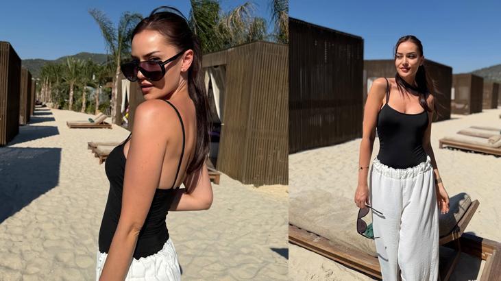 Fahriye Evcen tatile doymadı Formda haliyle dikkat çekti