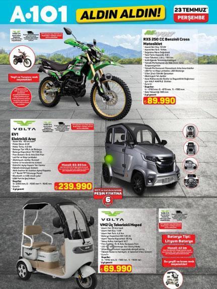 YENİ A101 KATALOĞU 23 TEMMUZ ALDIN ALDIN A101 yeni aktüel kataloğu yayımlandı İşte 23 Temmuzda A101de indirimli ürünler tam listesi: Çantalı Retro Pikap, Bluetooth Kulaklık, Elektrikli Araç, Tefal Izgara Tava