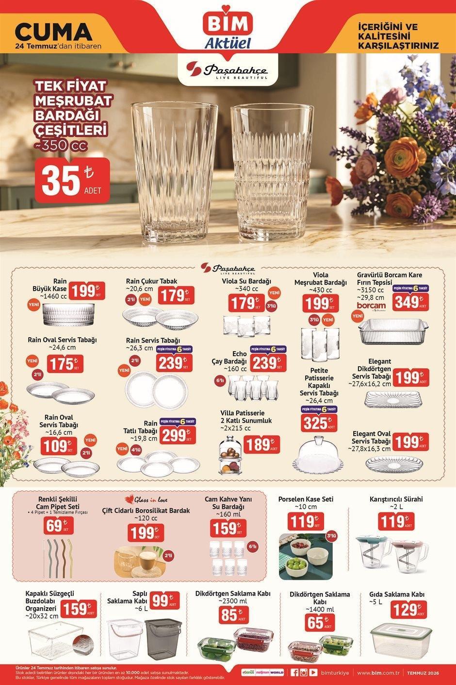24 TEMMUZ CUMA BİM ZÜCCACİYE VE TEKSTİL KATALOĞU