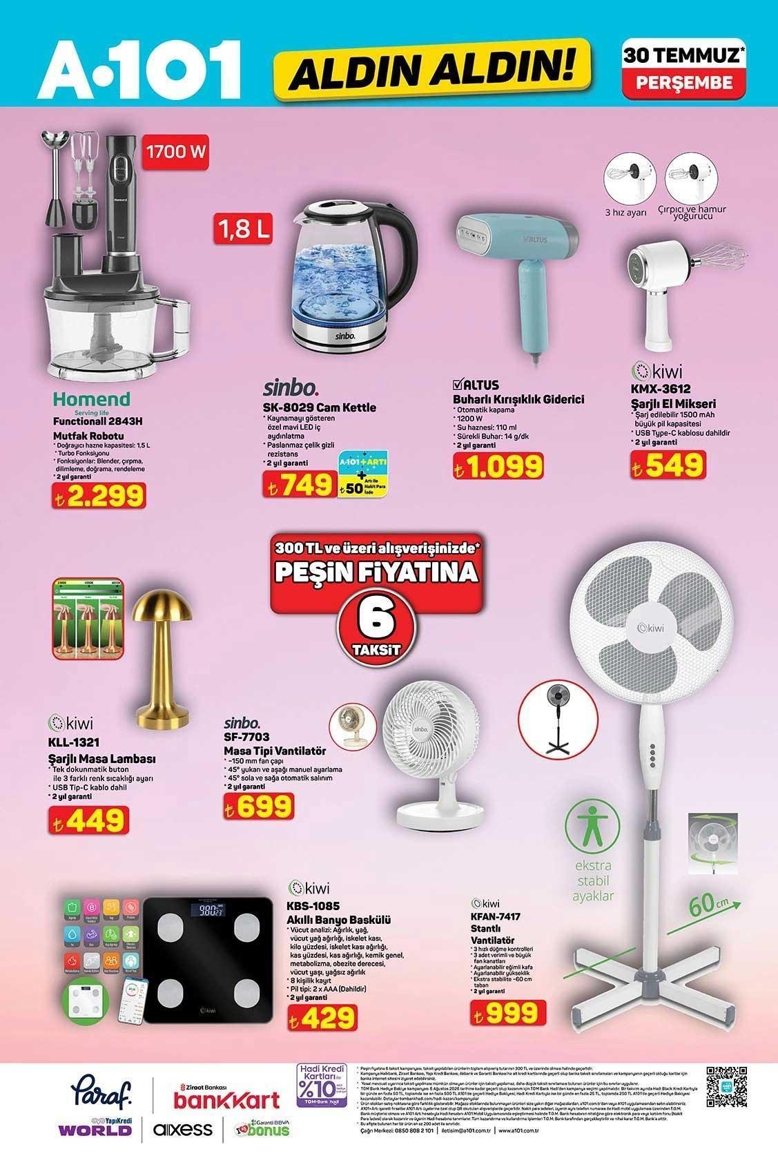 30 TEMMUZ A101 ALDIN ALDIN AKTÜEL KATALOĞU