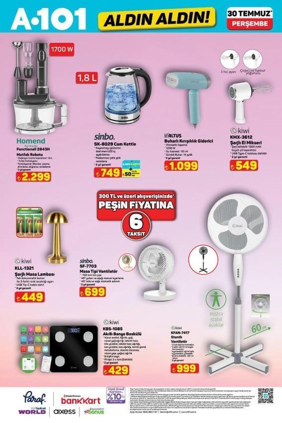 30 TEMMUZ A101 ALDIN ALDIN AKTÜEL KATALOĞU