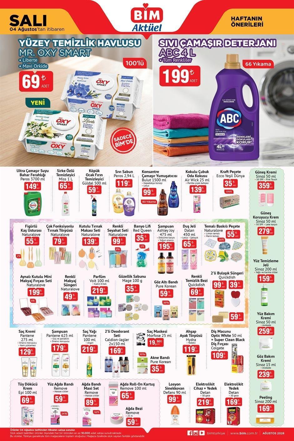 4 AĞUSTOS SALI BİM AKTÜEL KATALOĞU