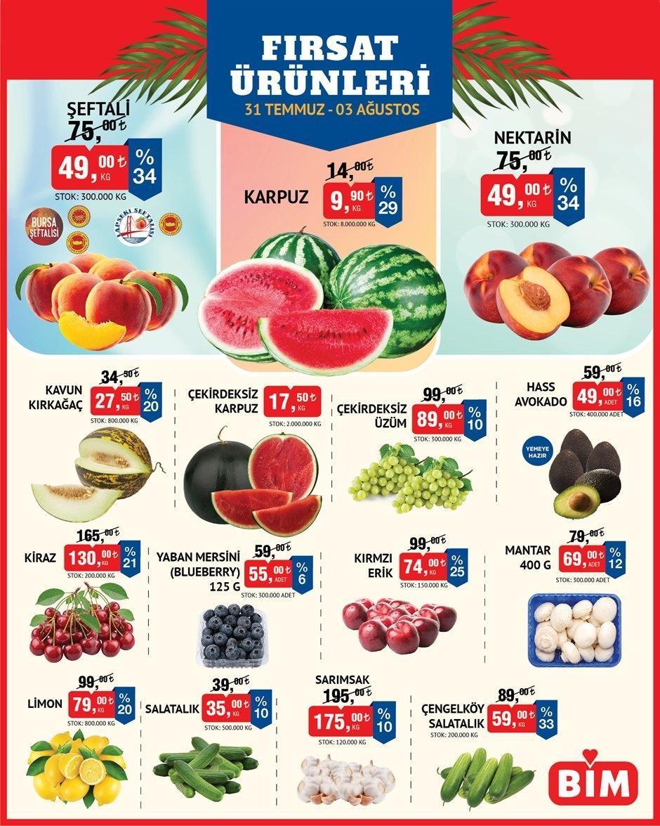 31 TEMMUZ-3 AĞUSTOS BİM İNDİRİMLİ ÜRÜNLER KATALOĞU