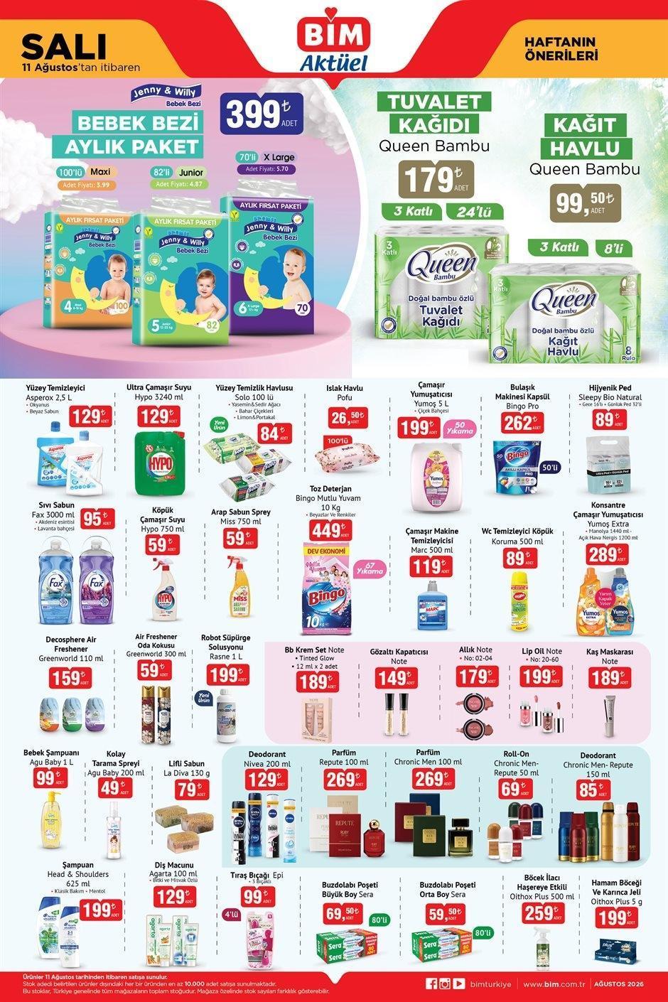 11 AĞUSTOS SALI BİM AKTÜEL ÜRÜNLER KATALOĞU