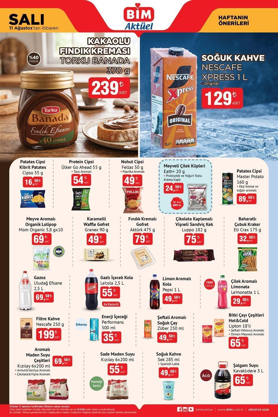 11 AĞUSTOS SALI BİM AKTÜEL ÜRÜNLER KATALOĞU