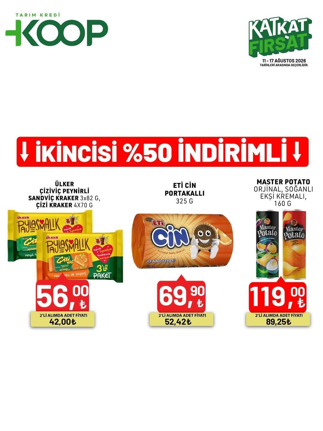 KOOP KATALOĞU ÇIKTI Tarım Kredi Kooperatif aktüel ürünler kataloğu: 67 üründe indirim 11-17 Ağustos 2026 Tarım Kredi Market indirimli ürün fiyatları