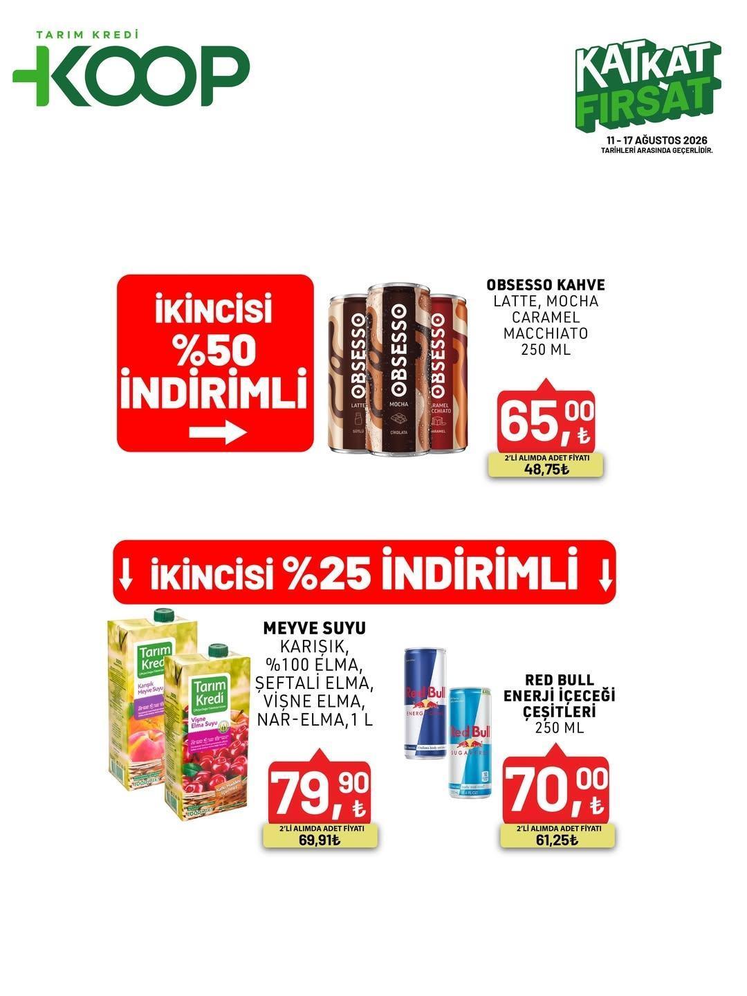 KOOP KATALOĞU ÇIKTI Tarım Kredi Kooperatif aktüel ürünler kataloğu: 67 üründe indirim 11-17 Ağustos 2026 Tarım Kredi Market indirimli ürün fiyatları