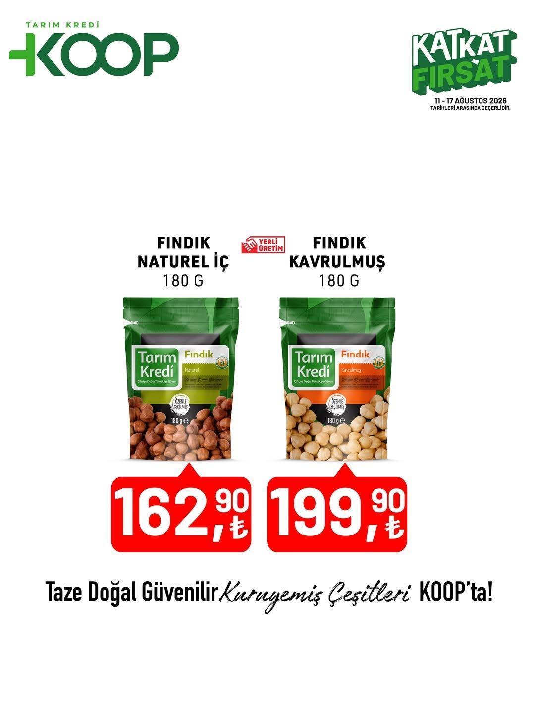 KOOP KATALOĞU ÇIKTI Tarım Kredi Kooperatif aktüel ürünler kataloğu: 67 üründe indirim 11-17 Ağustos 2026 Tarım Kredi Market indirimli ürün fiyatları