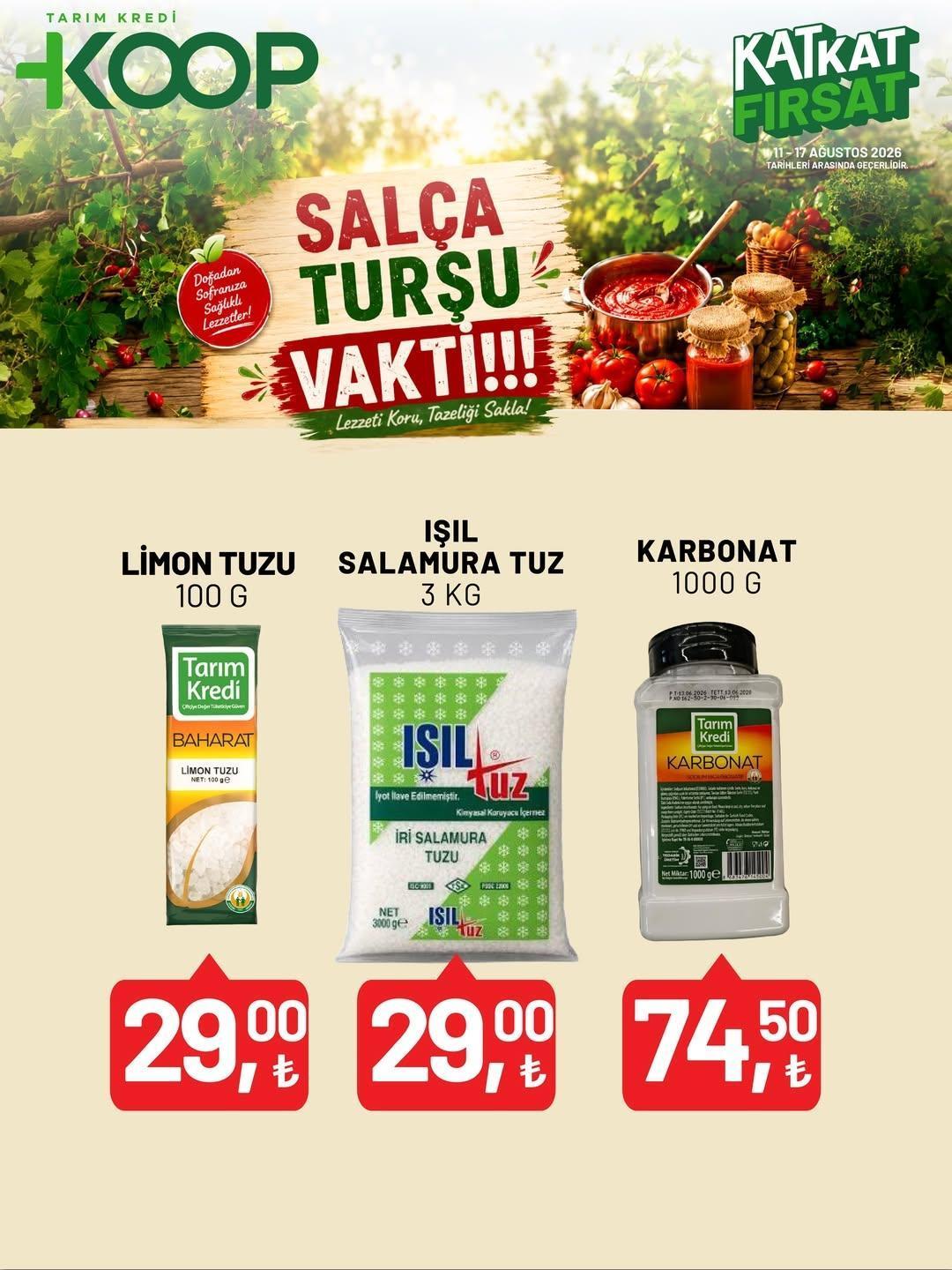 KOOP KATALOĞU ÇIKTI Tarım Kredi Kooperatif aktüel ürünler kataloğu: 67 üründe indirim 11-17 Ağustos 2026 Tarım Kredi Market indirimli ürün fiyatları