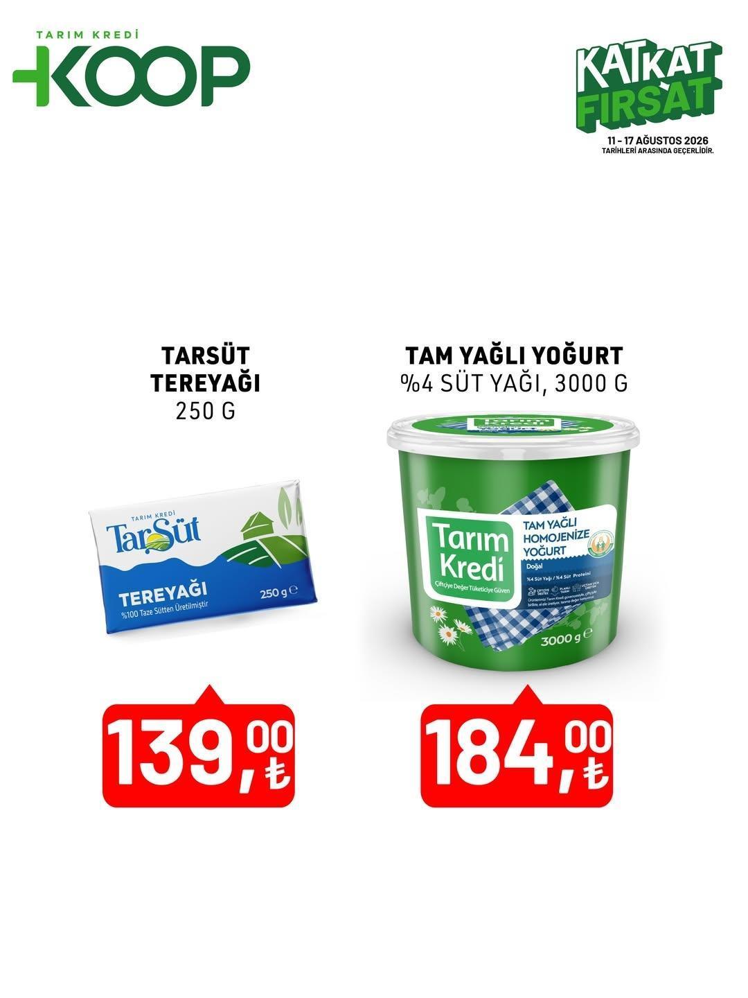 KOOP KATALOĞU ÇIKTI Tarım Kredi Kooperatif aktüel ürünler kataloğu: 67 üründe indirim 11-17 Ağustos 2026 Tarım Kredi Market indirimli ürün fiyatları