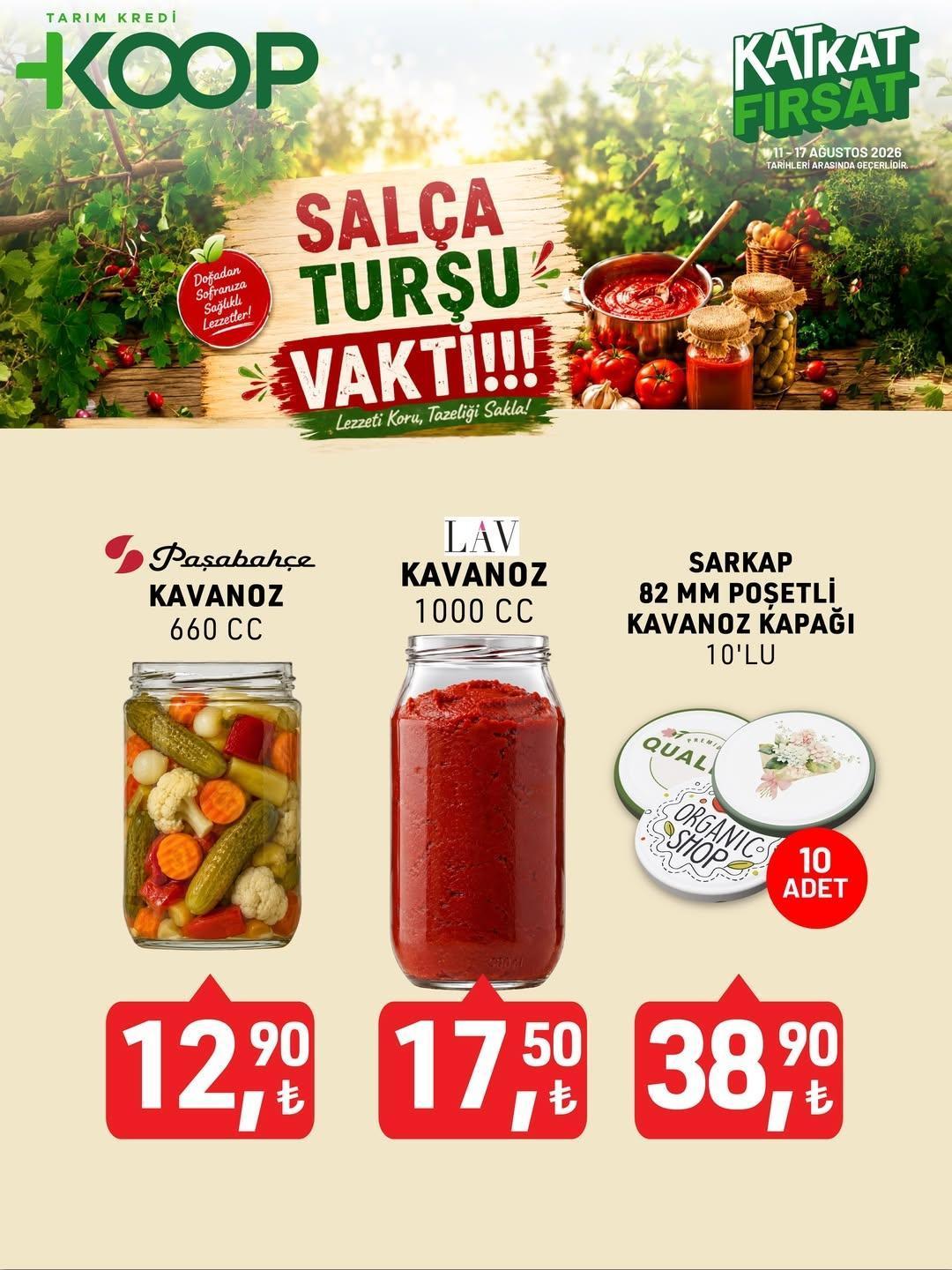 KOOP KATALOĞU ÇIKTI Tarım Kredi Kooperatif aktüel ürünler kataloğu: 67 üründe indirim 11-17 Ağustos 2026 Tarım Kredi Market indirimli ürün fiyatları