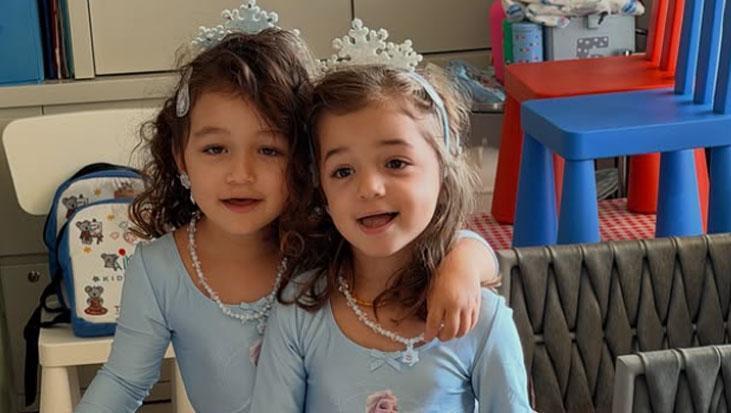 49 yaşında anne olmuştu Seray Severden ikiz kızlarıyla şişme havuz keyfi