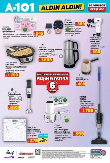 GÜNCEL A101 AKTÜEL KATALOG YENİ ÜRÜNLER: 20 Ağustosta satışta A101de bu hafta hangi ürünler indirime girecek A101 yeni katalog