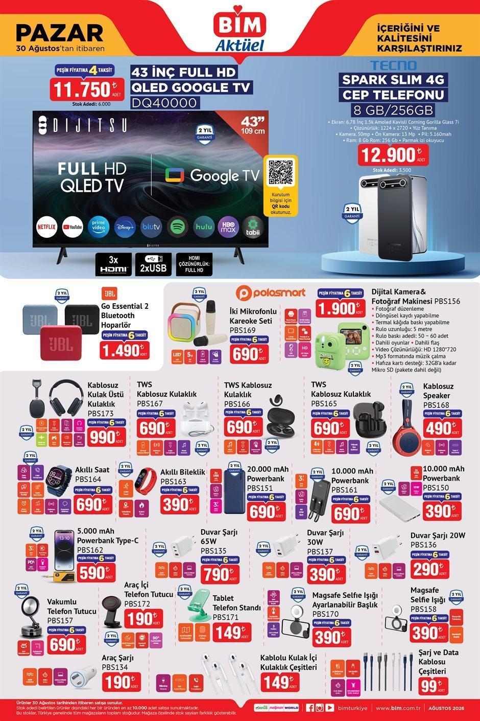 30 AĞUSTOS PAZAR BİM AKTÜEL KATALOĞU