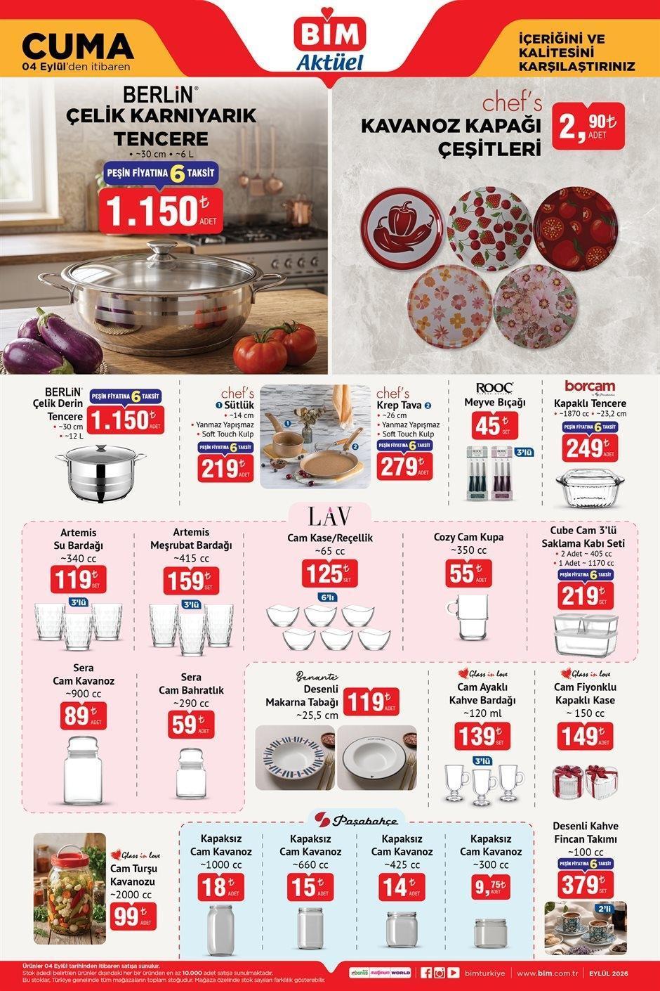 BİM 4 EYLÜL CUMA AKTÜEL ÜRÜNLER KATALOĞU