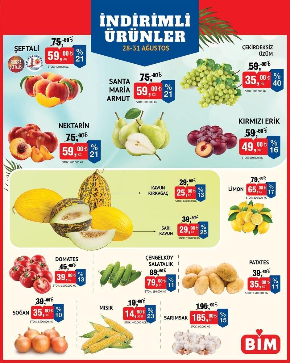 28-31 AĞUSTOS BİM İNDİRİMLİ ÜRÜNLER KATALOĞU