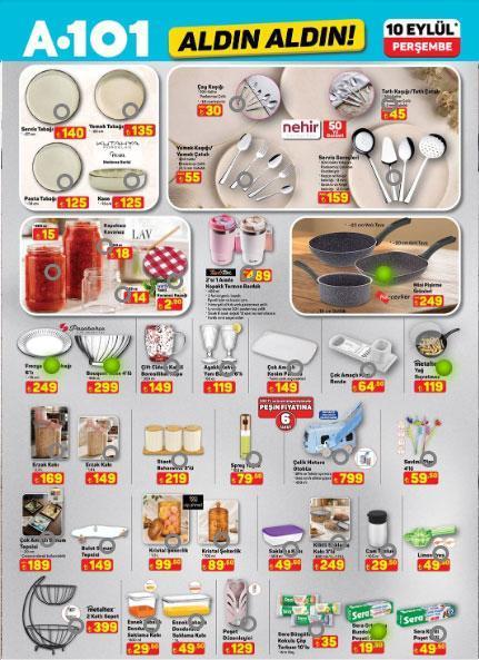 SATIŞTA 10-16 EYLÜL A101 AKTÜEL KATALOG TÜM ÜRÜNLER: A101 indirimli ürünler kataloğu yayımlandı İşte 10 Eylül itibariyle A101 Aldın Aldın kataloğu