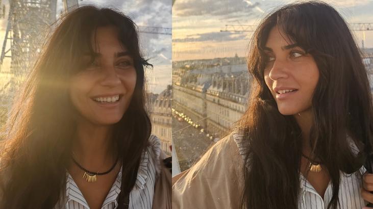 Paris pozlarıyla tam not aldı Tuba Büyüküstünün sade güzelliğine yorum yağdı
