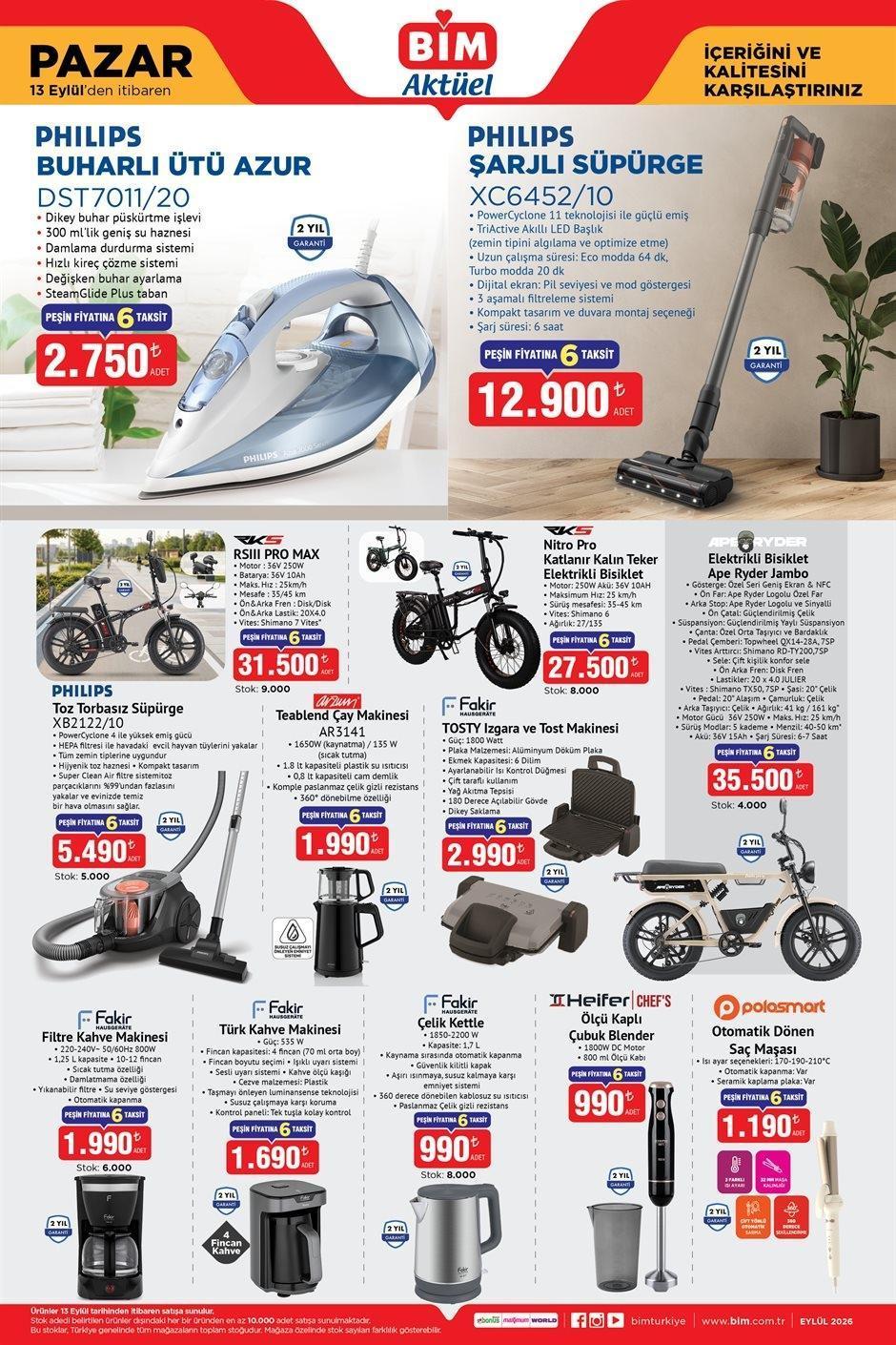 BİM 13 EYLÜL CUMA AKTÜEL KATALOĞU