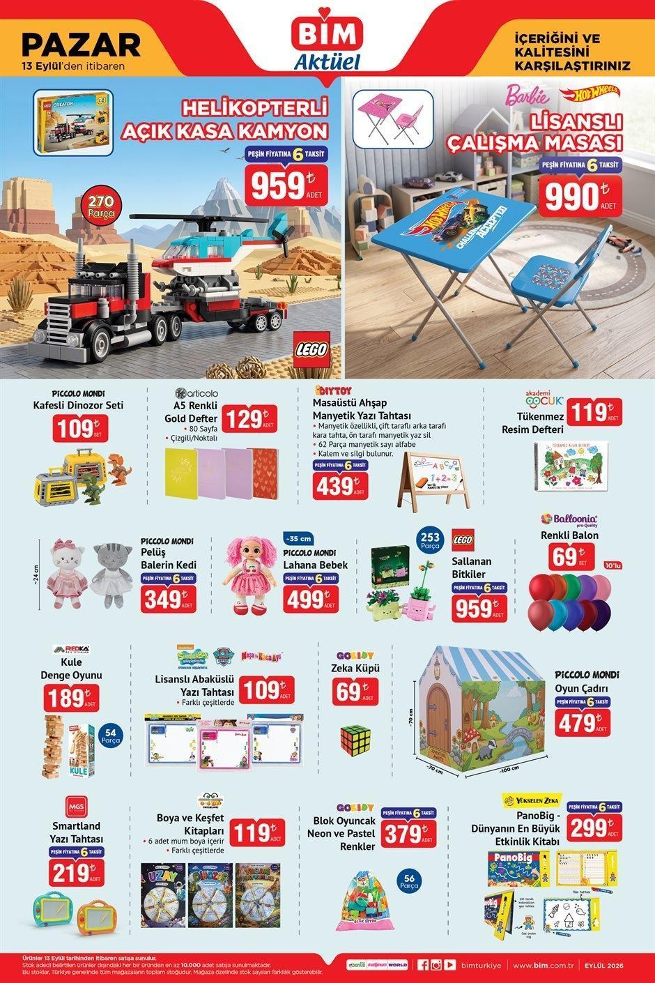 BİM 13 EYLÜL CUMA AKTÜEL KATALOĞU