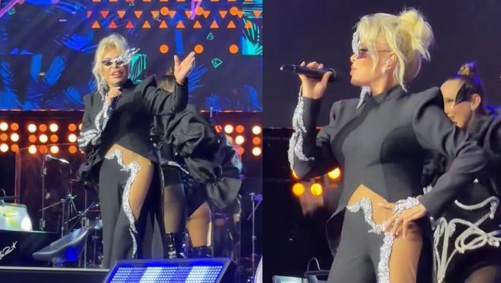 Demet Şener ve Ebru Şallı Ajda Pekkan konserinde coştukça coştu Saçlarını savurarak kendinden geçti