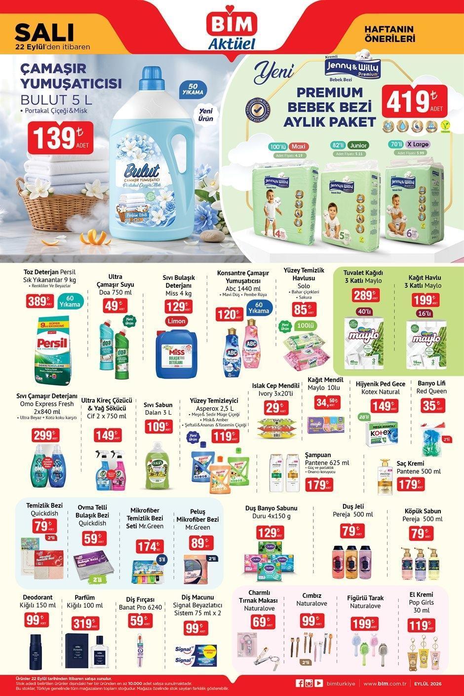BİM 22 EYLÜL SALI AKTÜEL ÜRÜNLER KATALOĞU