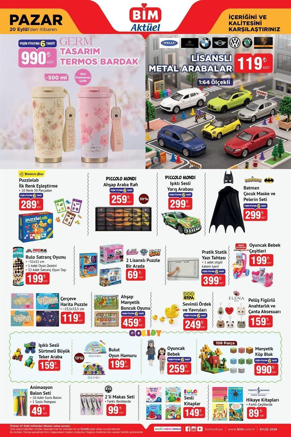 20 EYLÜL PAZAR BİM AKTÜEL ÜRÜNLER KATALOĞU