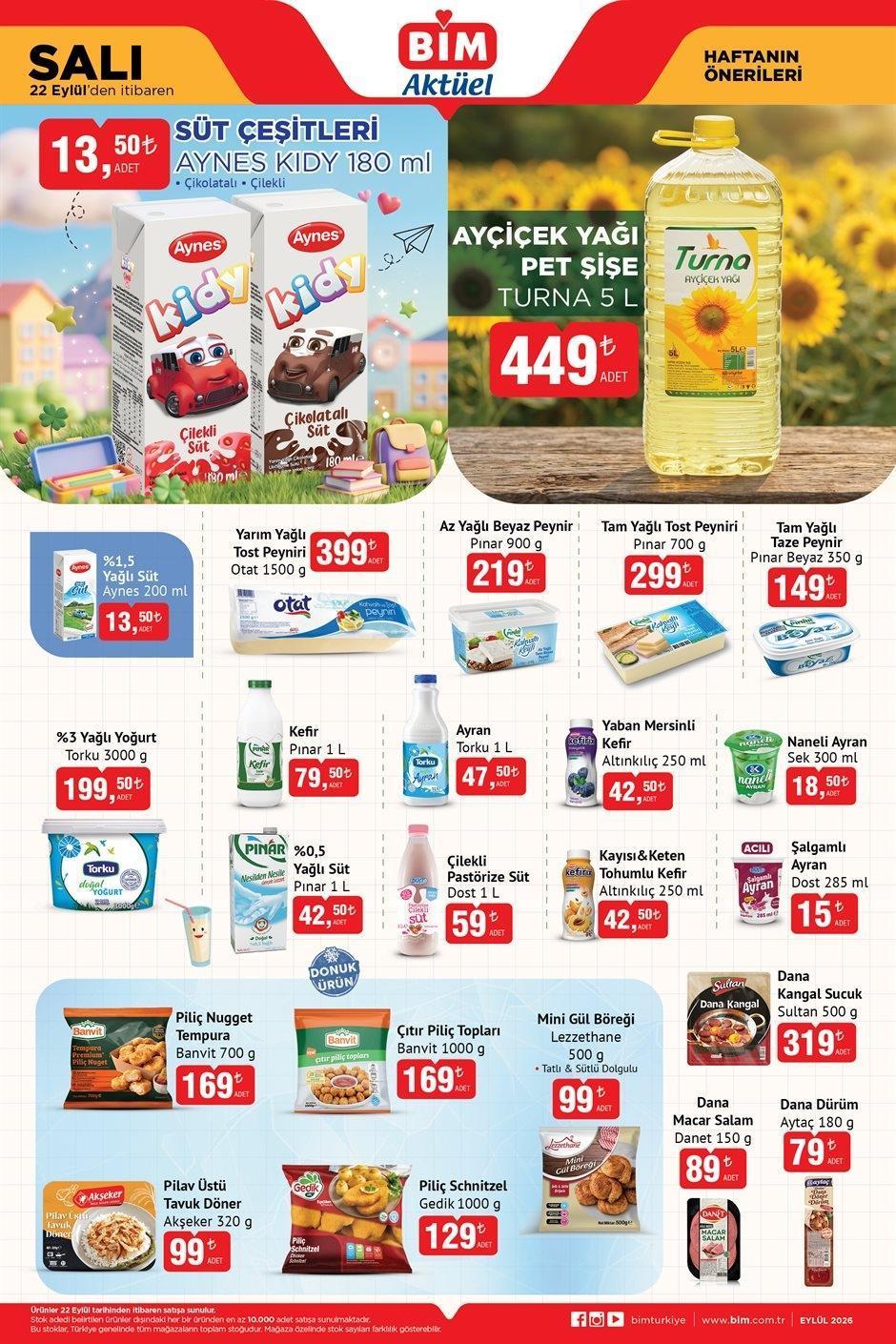 BİM 22 EYLÜL SALI AKTÜEL ÜRÜNLER KATALOĞU
