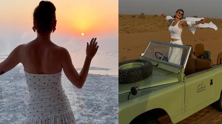 Dubaide romantik tatil Yıldız Çağrı Atiksoy ve Berk Oktay aşk tazeledi