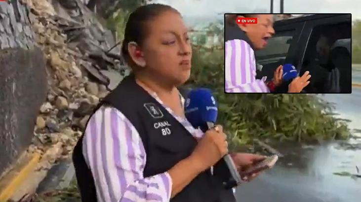 Horrible accident on live TV! Reporter and cameraman trapped under a vehicle - Milliyet