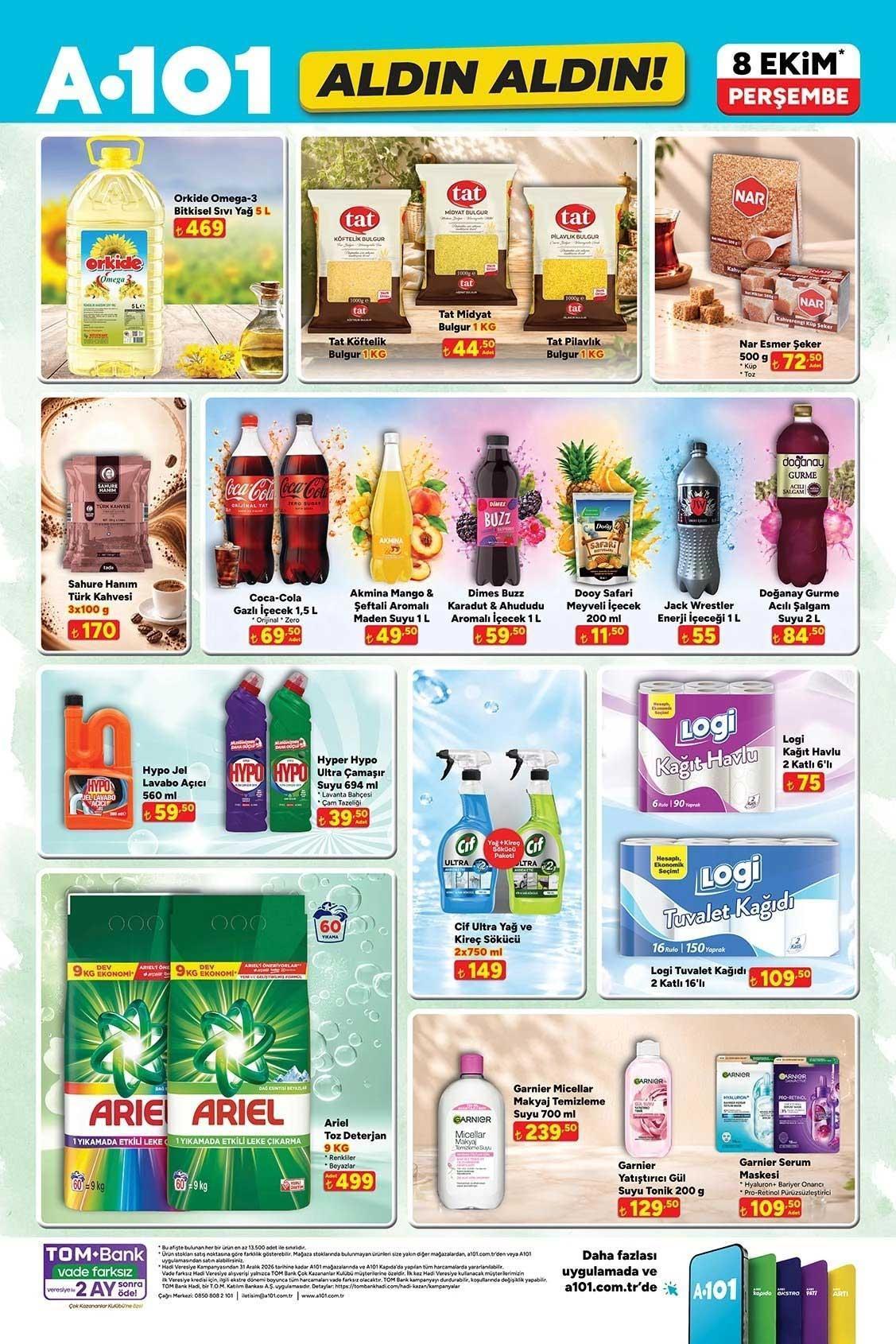 8 EKİM PERŞEMBE A101 ALDIN ALDIN AKTÜEL KATALOĞU