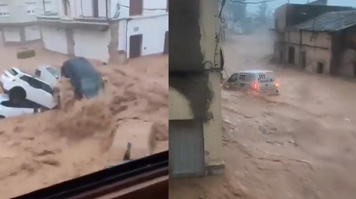 Flood disaster in Spain! Cars swept away, 90 people stranded - Milliyet